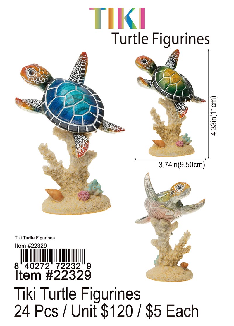 Tiki Turtle Figurines