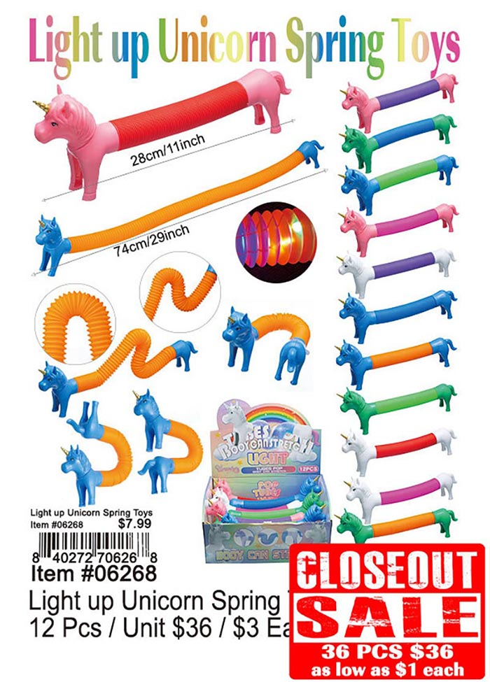 Light up Unicorn Spring Toys