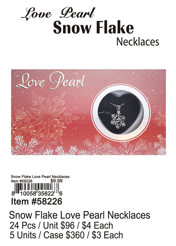 Snow Flake Love Pearl Necklaces