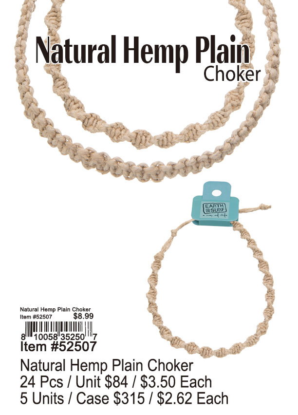 Natural Hemp Plain Choker