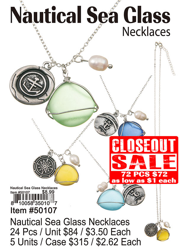 Nautical Sea Glass Necklaces (CL)