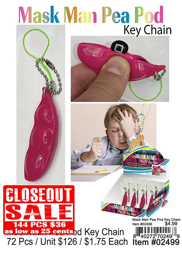 Mask Man Pea Pod Keychain (CL)