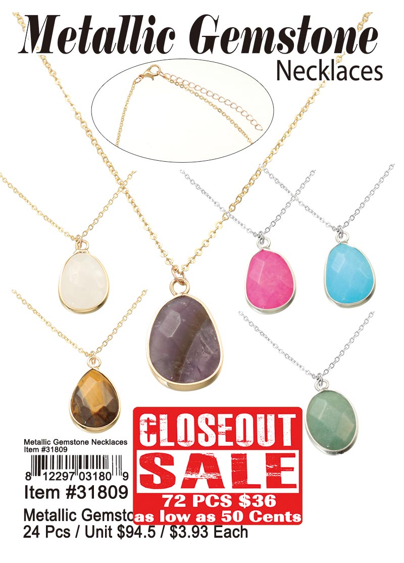 Metallic Gemstone Necklaces