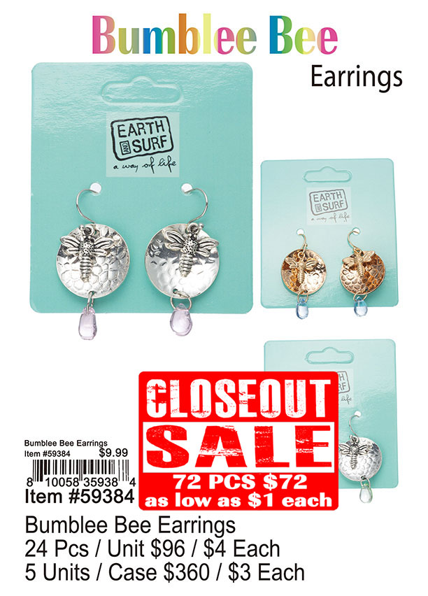 Bumble Bee Earrings (CL)