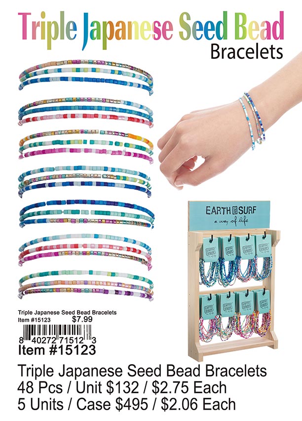 Triple Japanese Seed Bead Bracelets