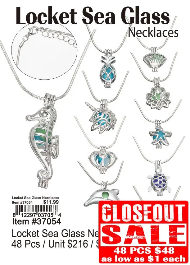 Locket Sea Glass Necklaces