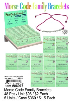Morse Code Family Bracelets