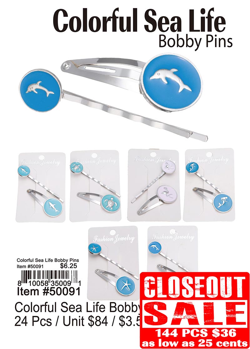 Colorful Sea Life Bobby Pins