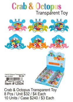 Crab and Octopus Transparent Toy