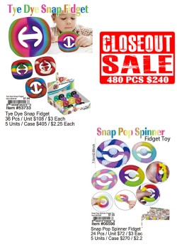 Tie Dye Snap Pop Sports Ball Snap Spinner Combo