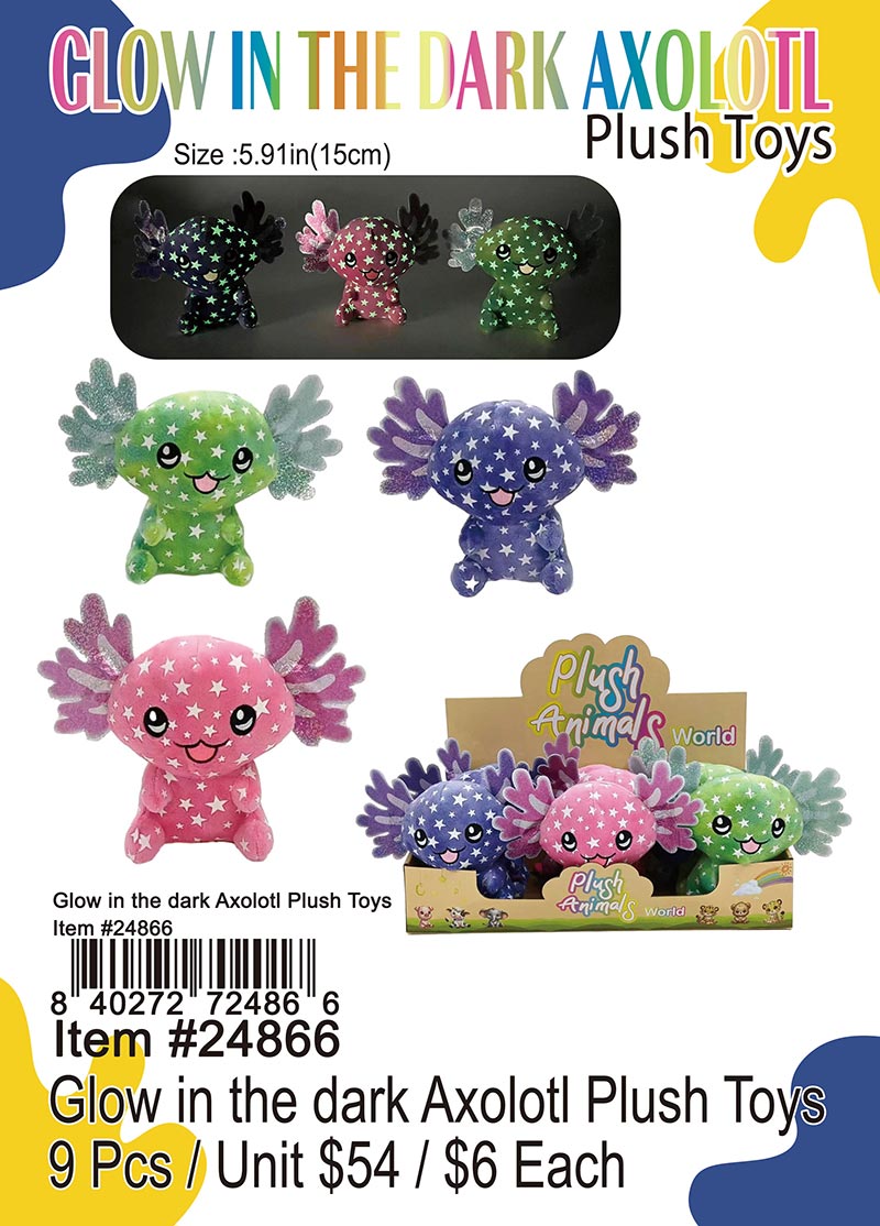 Wholesale Glow in the Dark Axolotl Plush Toy