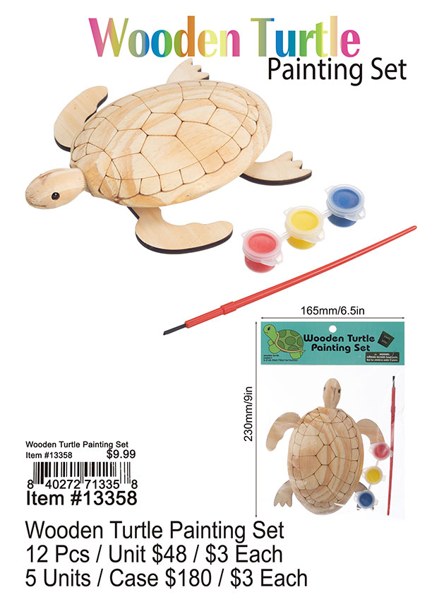 Wooden Turtle Painting Set