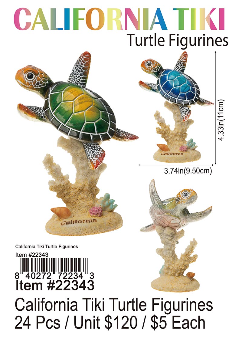 California Tiki Turtle Figurines