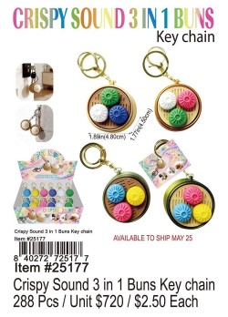 Crispy Sound 3 in 1 Buns Keychains
