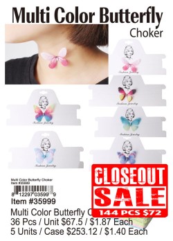 Multi Color Butterfly Choker