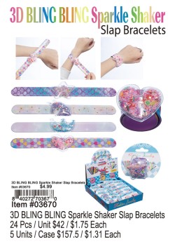 3D Bling Bling Sparkle Shaker Slap Bracelets