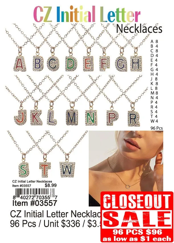 CZ Initial Letter Necklace