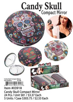 Candy Skull Compact Mirror