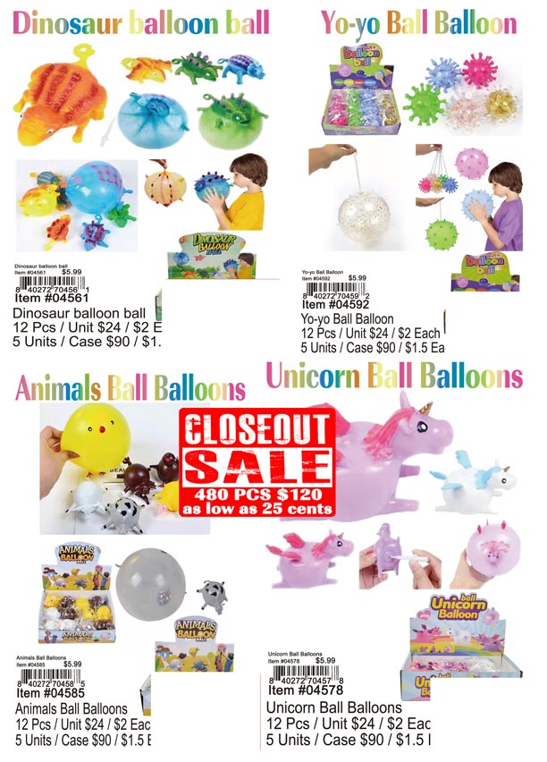 Dinosaur-Yoyo-Animals-Unicorn Ball Balloons