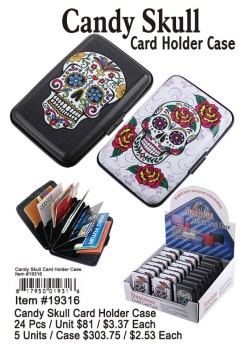 Candy Skull Card Holder Case