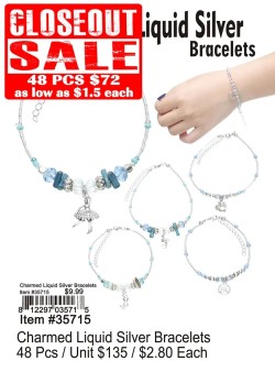 Charmed Liquid Silver Bracelets