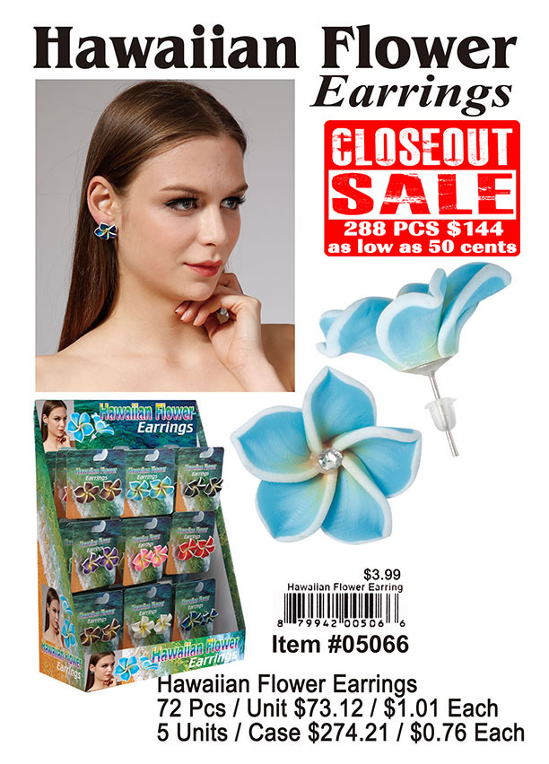 Hawaiian Flower Earrings (CL)