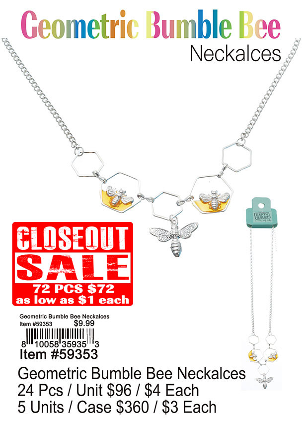 Geometric Bumble Bee Necklaces (CL)