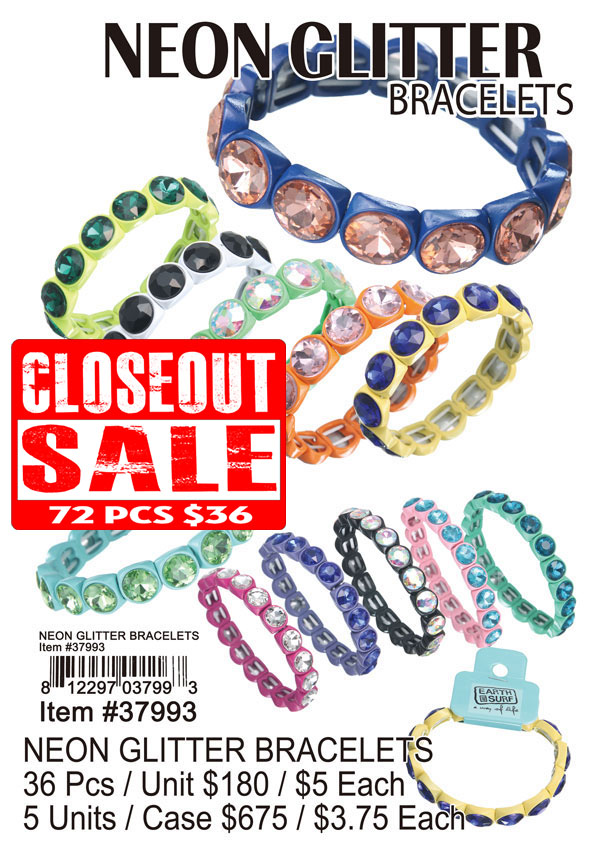 Neon Glitter Bracelets (CL)