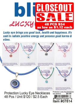 Evil Eye Protection Necklaces 48 Pcs.