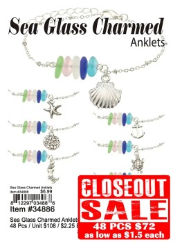 Sea Glass Charmed Anklets