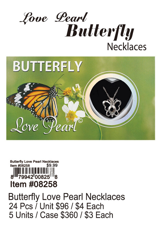 Butterfly Love Pearl Necklace Puka Creations