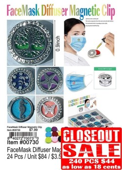 FaceMask Diffuser Magnetic Clip - Closeout 240 Pcs.