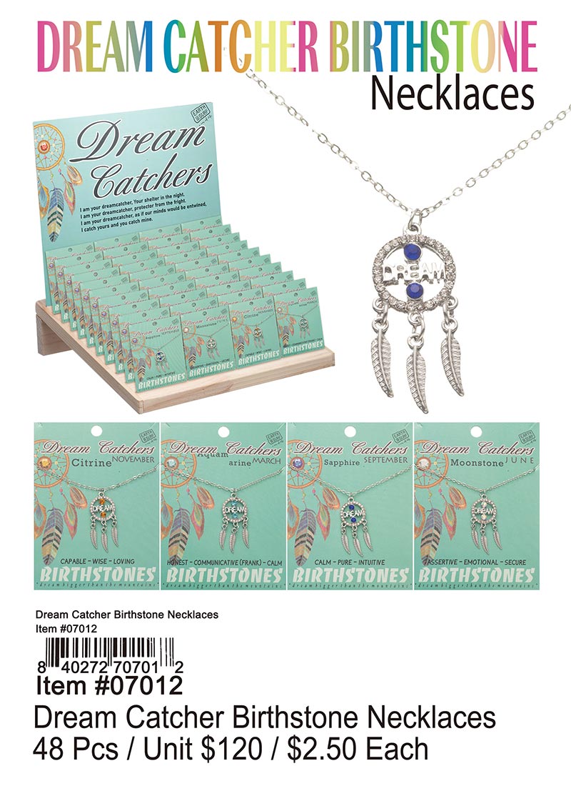 Dream Catcher Birthstone Necklaces