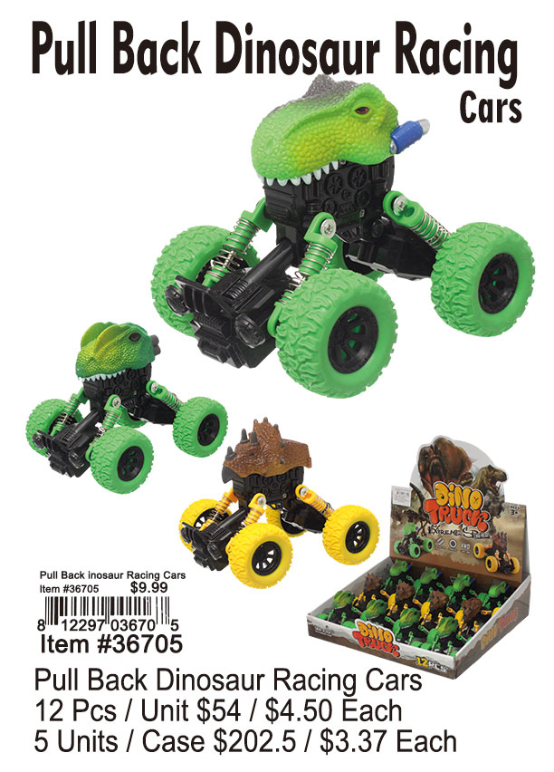 Pull Back Dinosaur Racing Cars