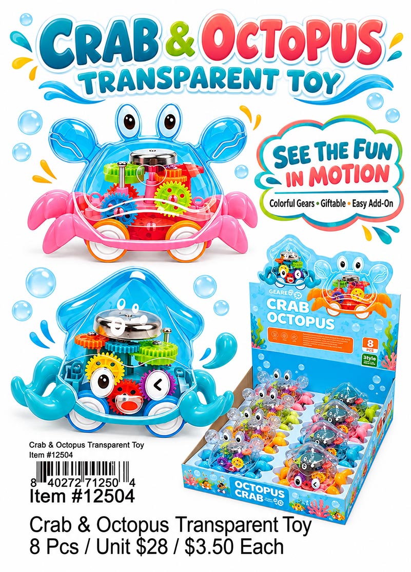 Crab and Octopus Transparent Toy