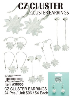 Cz Cluster Earrings