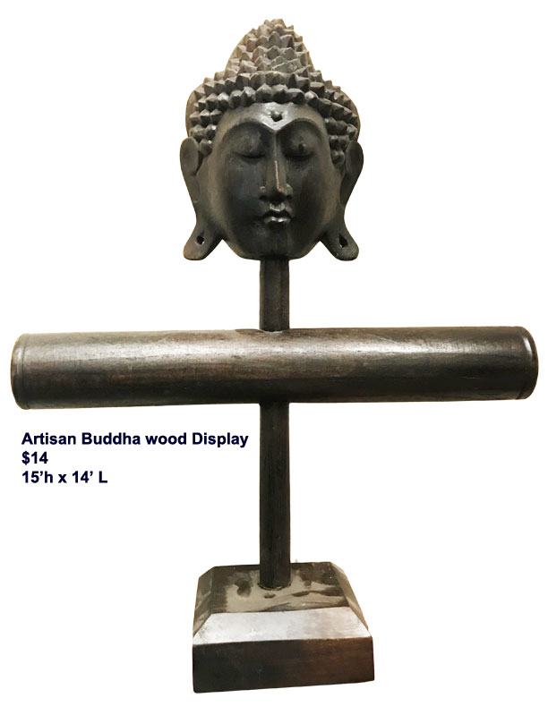 Artisan Buddha wood Display