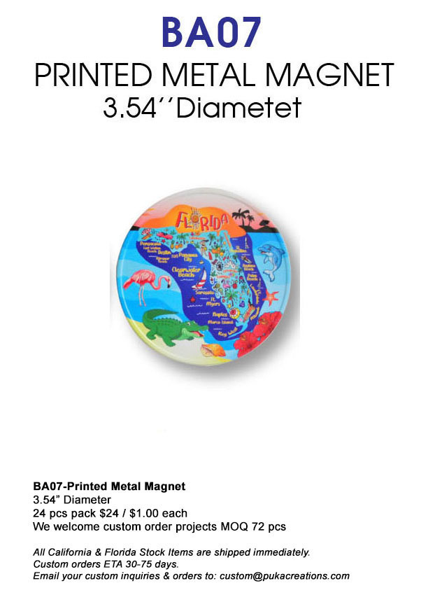 BA07-Printed Metal Magnet-Florida