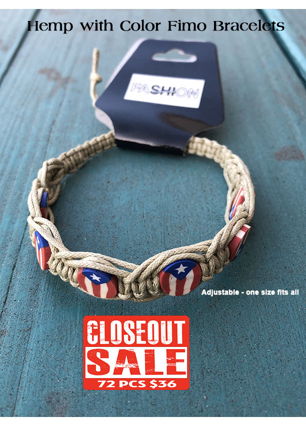 Hemp with Color Fimo Bracelets