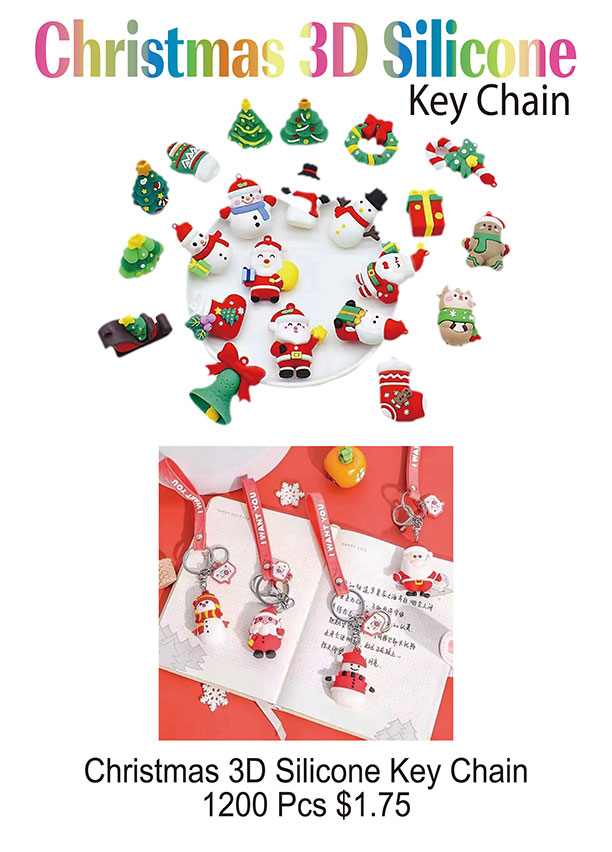 Christmas 3D Silicone Keychain