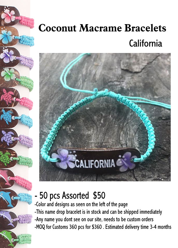 Coconut Macrame Bracelets -California