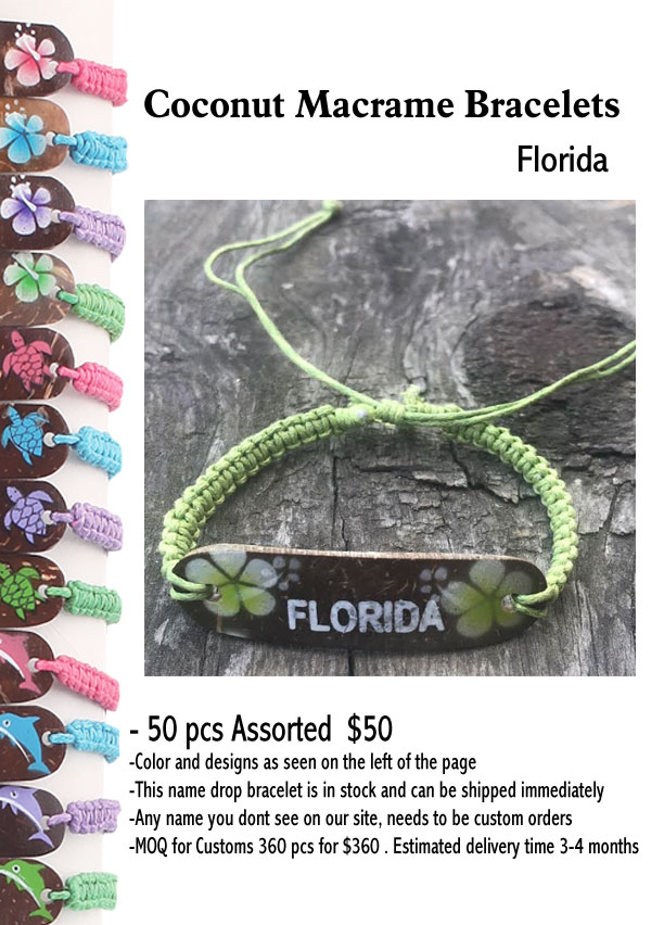 Coconut Macrame Bracelets -Florida