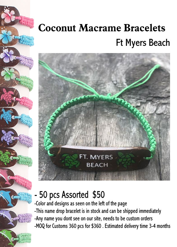 Coconut Macrame Bracelets -Ft Myers Beach