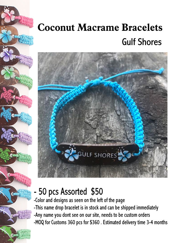 Coconut Macrame Bracelets -Gulf Shores