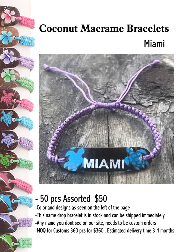Coconut Macrame Bracelets - Miami