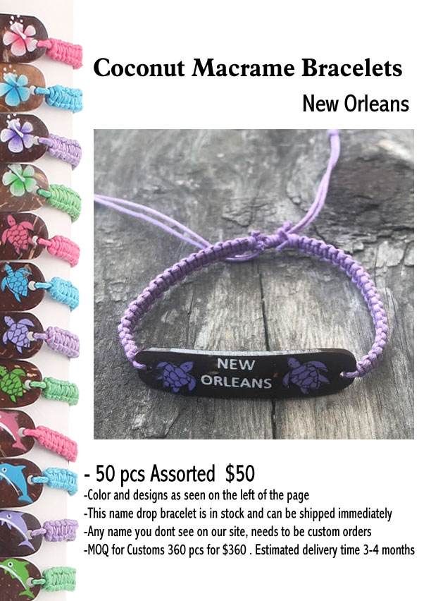 Coconut Macrame Bracelets -New Orleans