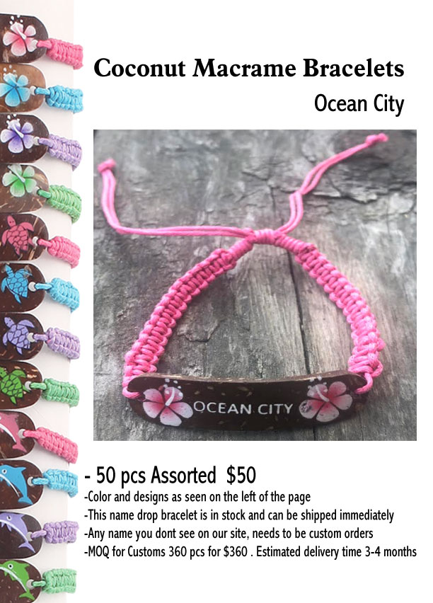 Coconut Macrame Bracelets - Ocean City