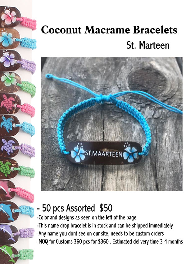 Coconut Macrame Bracelets -St Marteen