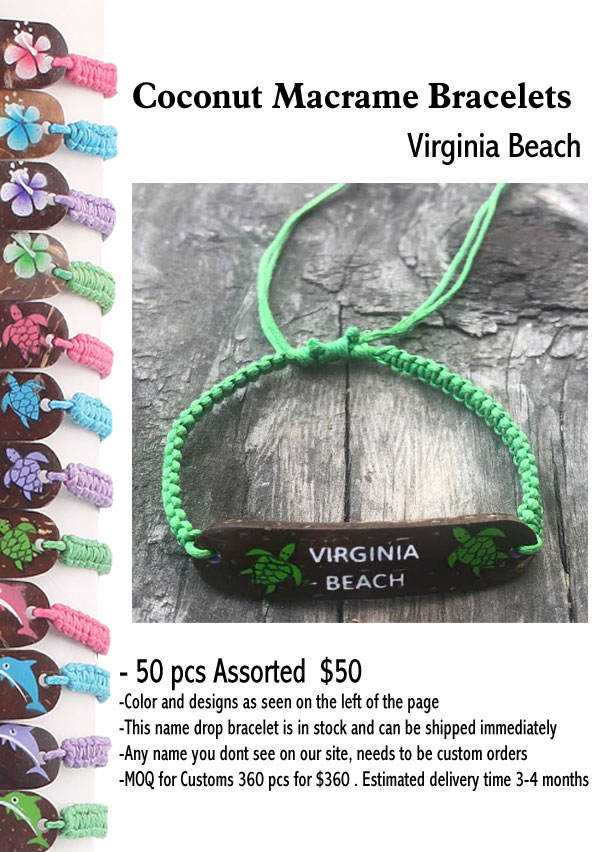 Coconut Macrame Bracelets -Virginia Beach