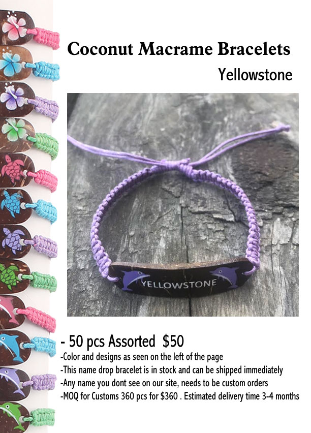 Coconut Macrame Bracelets -Yellowstone